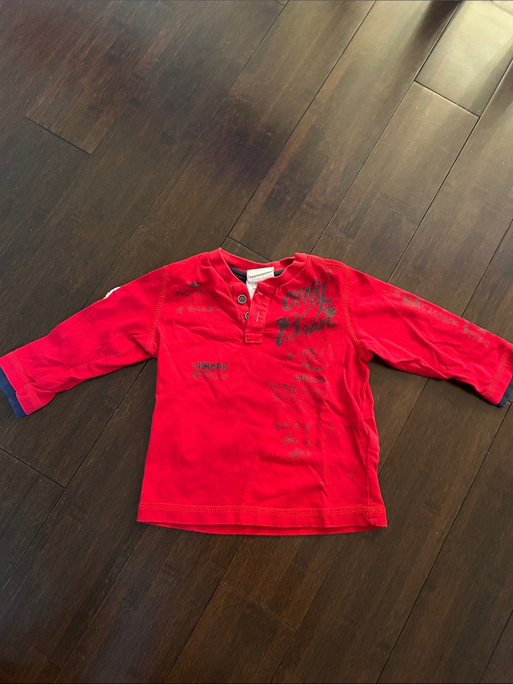 Diesel Red Long-Sleeve Henley Tee for Kids